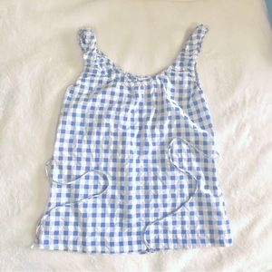 blue gingham tank top w/ strings